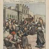 Andiamo ora all�edizione del 6 settembre 1908, in cui vengono ritratti i cittadini baresi in una frenetica corsa per l�approvvigionamento dell�acqua durante una delle pi� lunghe e dure siccit� che colpirono la citt�